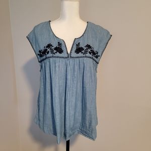 NWT Gap Denim Embroidered Shirt